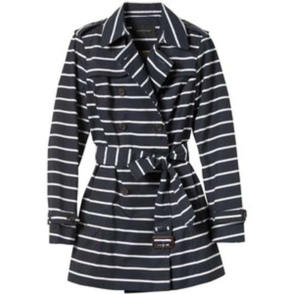 Banana Republic Jackets & Blazers - Banana Republic Striped Waterproof Rain Trench